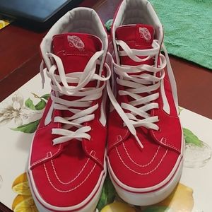 Vans red/wht mid size 12